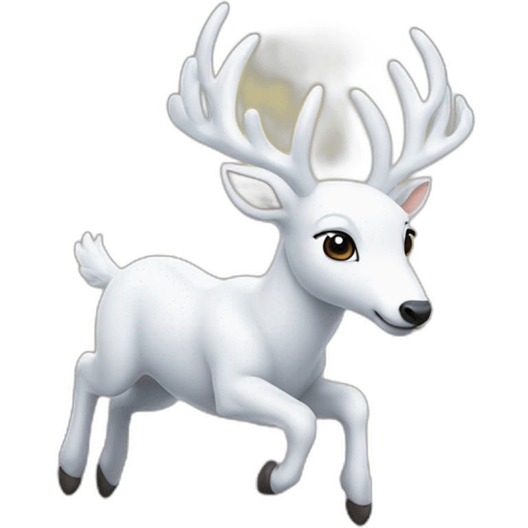 flying white deer emoji