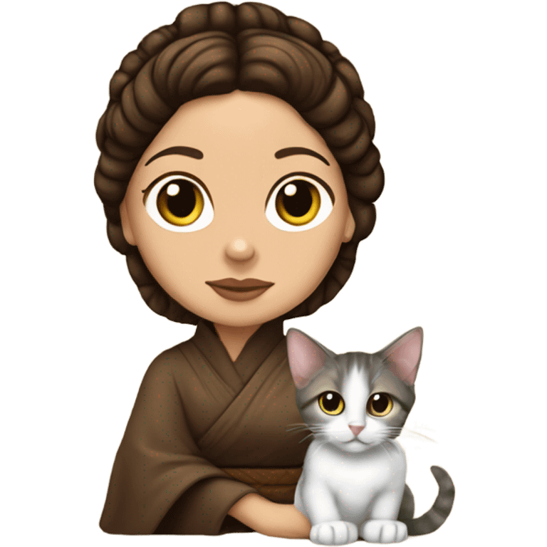 Princess Leia with a kitten emoji