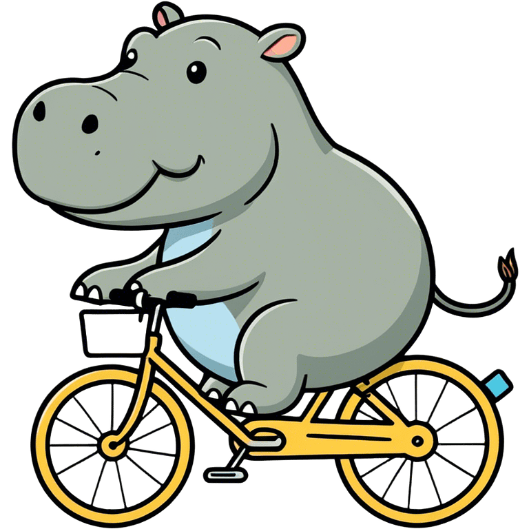 Hippo on a bicycle  emoji