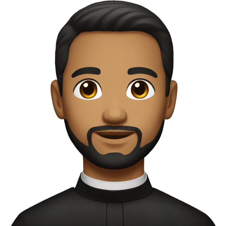 Young catholic priest with beard and black hair emoji