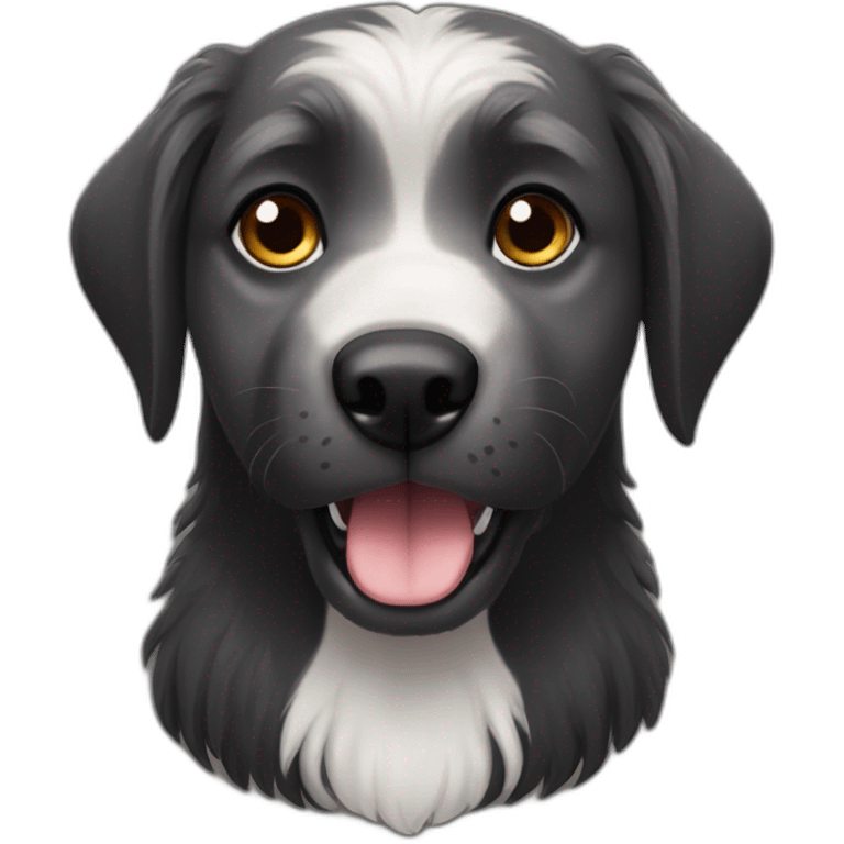 black griffon dog with really not much white hairs only under mouth and on eyebrows emoji