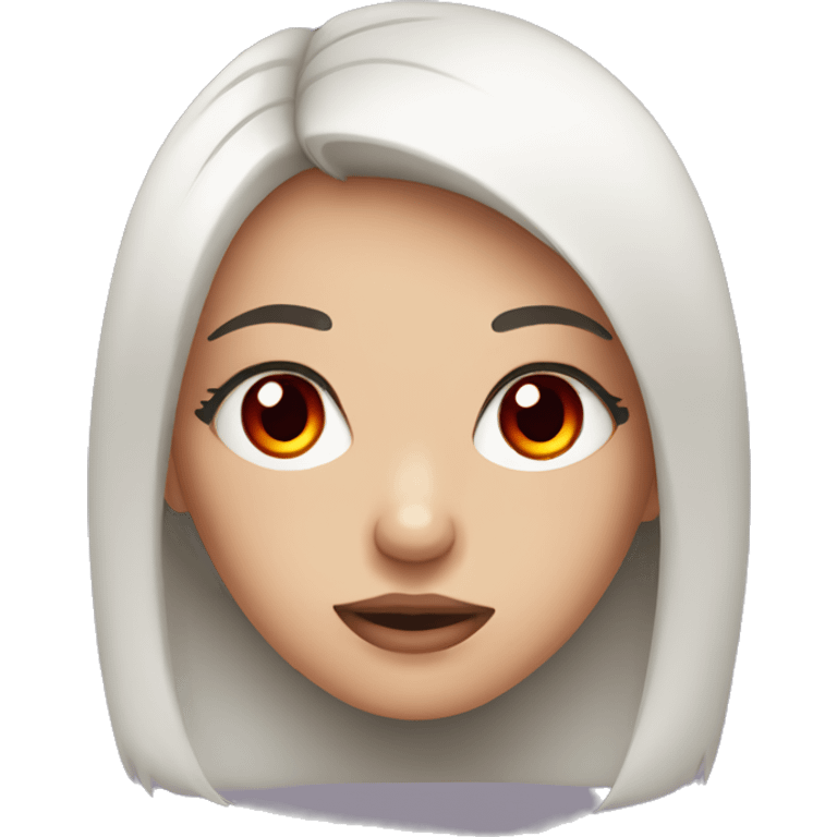 Cute girl with red eyes and long lashes emoji