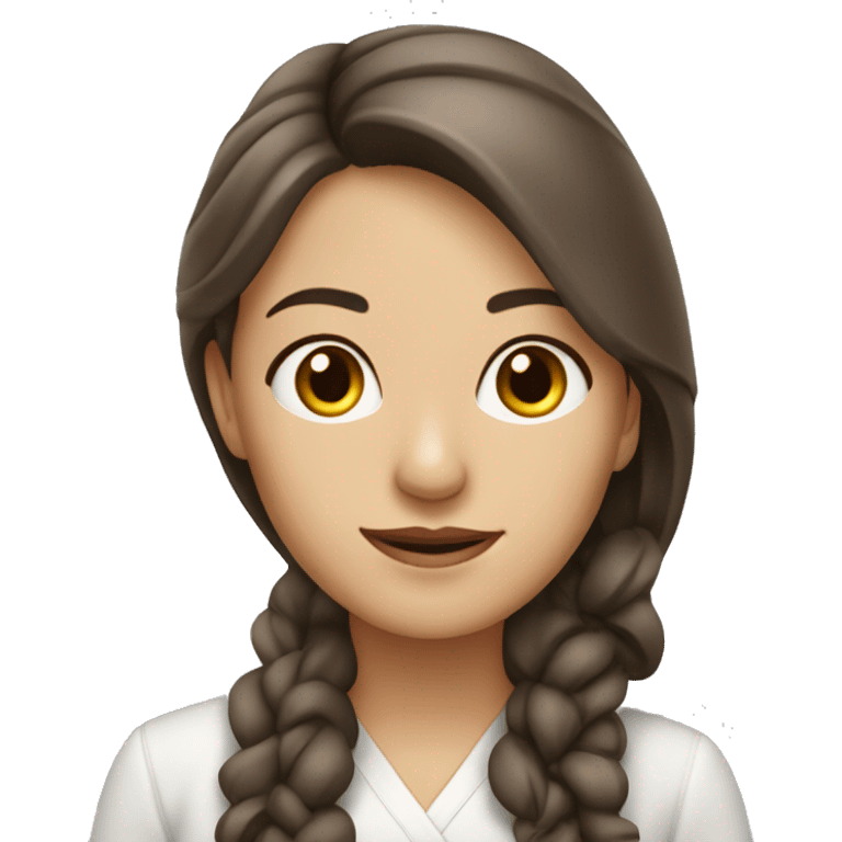 Arquitecto mujer tez blanca, cabello chino café  emoji