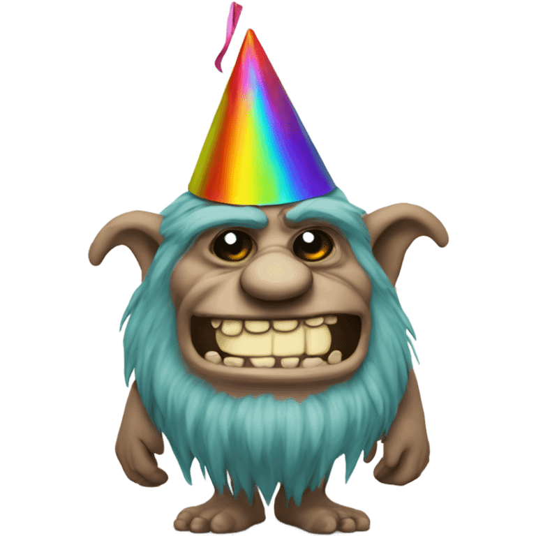 Troll with a party hat emoji