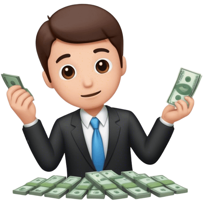 business man counting money emoji