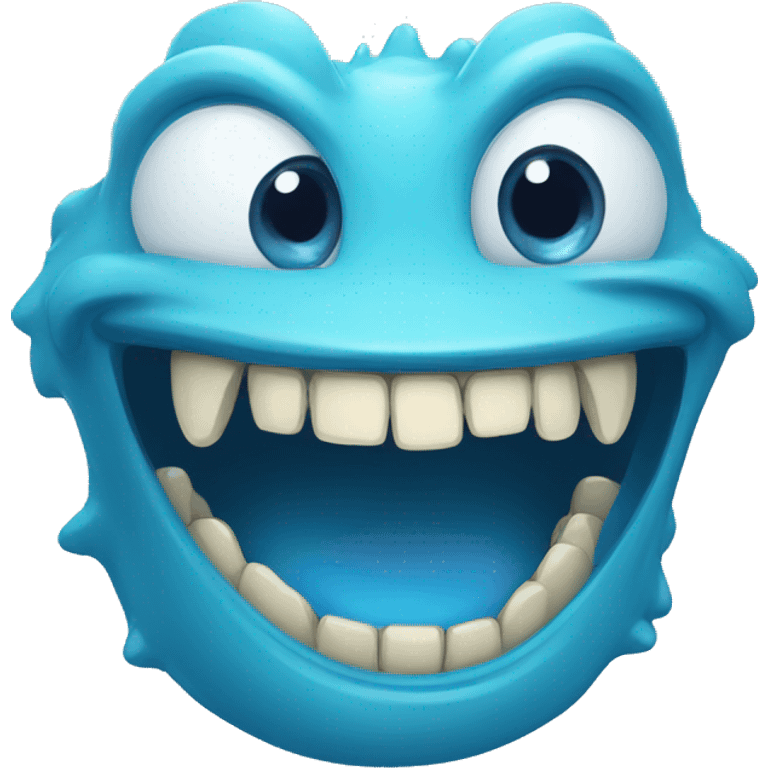 blue teeth smile monster emoji