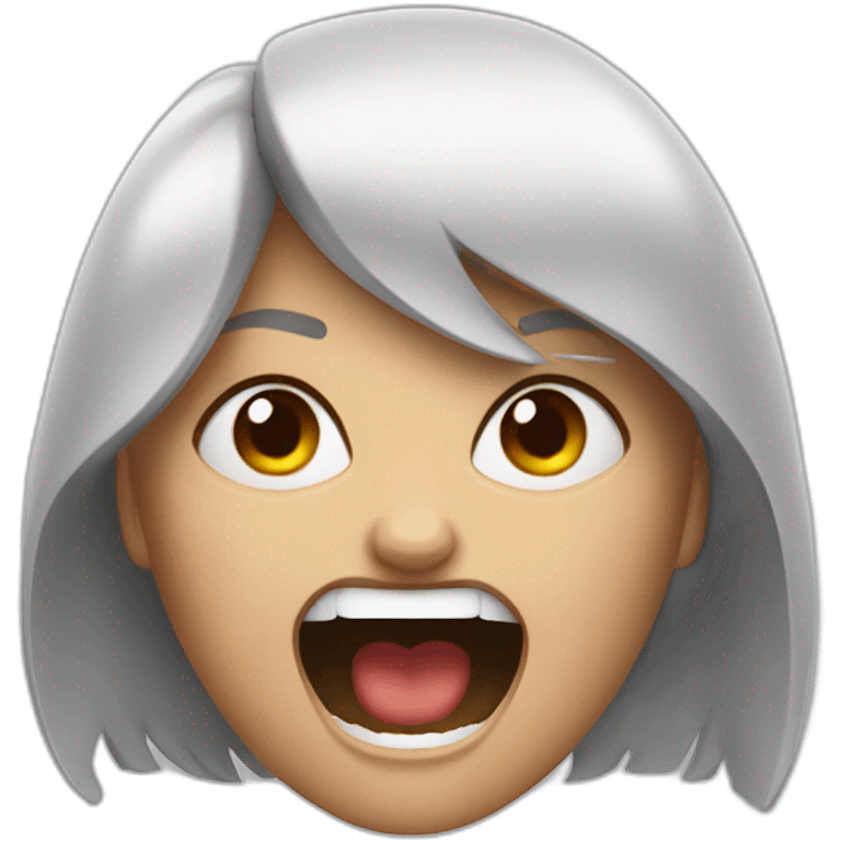 Angry woman screaming emoji