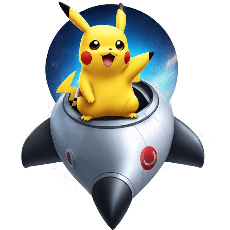 PikaChu on rocket emoji