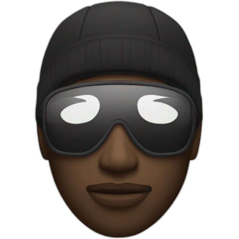 Black men with ski mask emoji