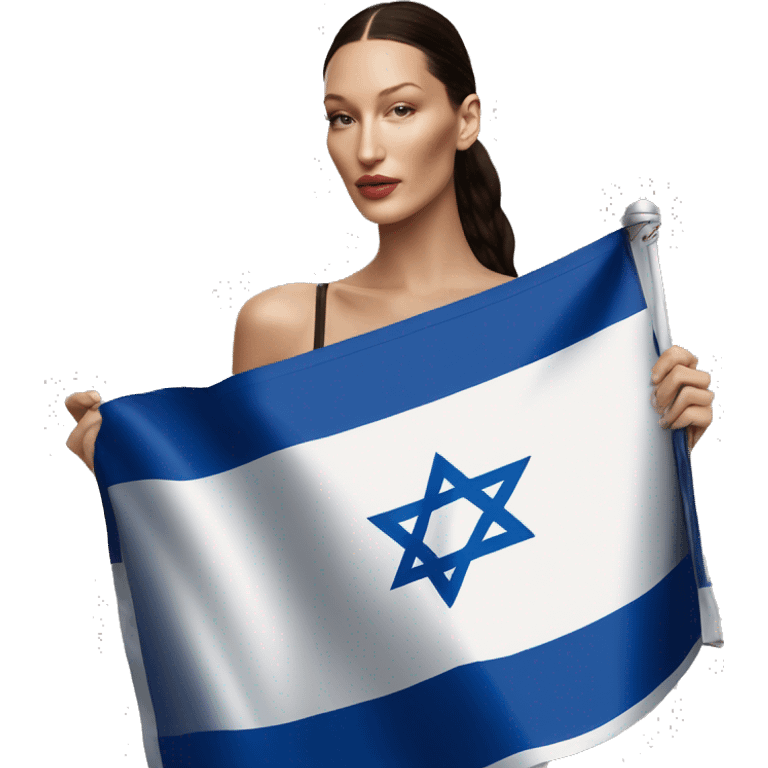 Bella hadid holding israel flag emoji