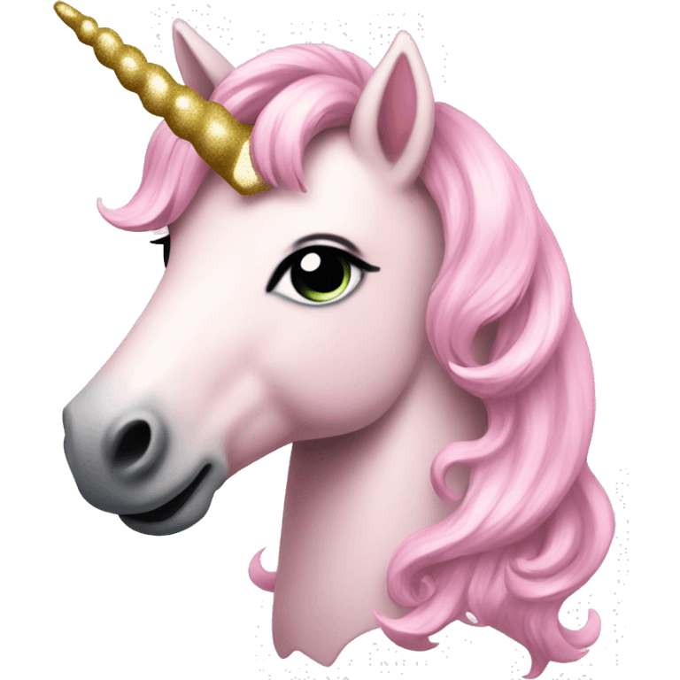 Sparkly light pink unicorn emoji