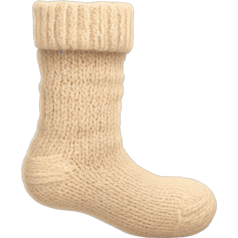 Two beige knitted cozy socks emoji