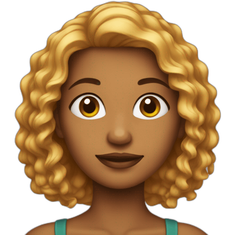 mulher de cabelo de trança emoji