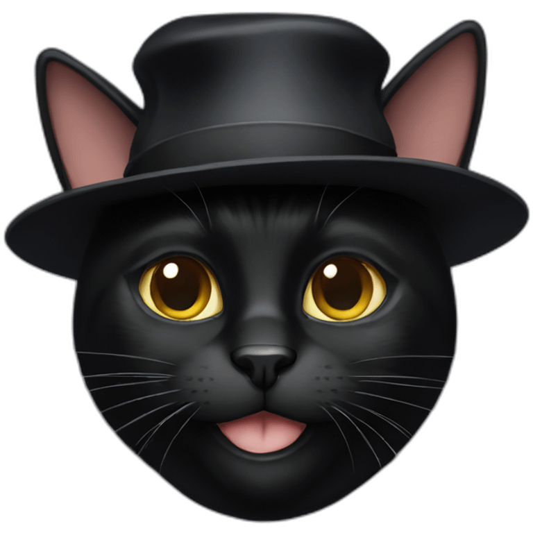 black cat with hat emoji