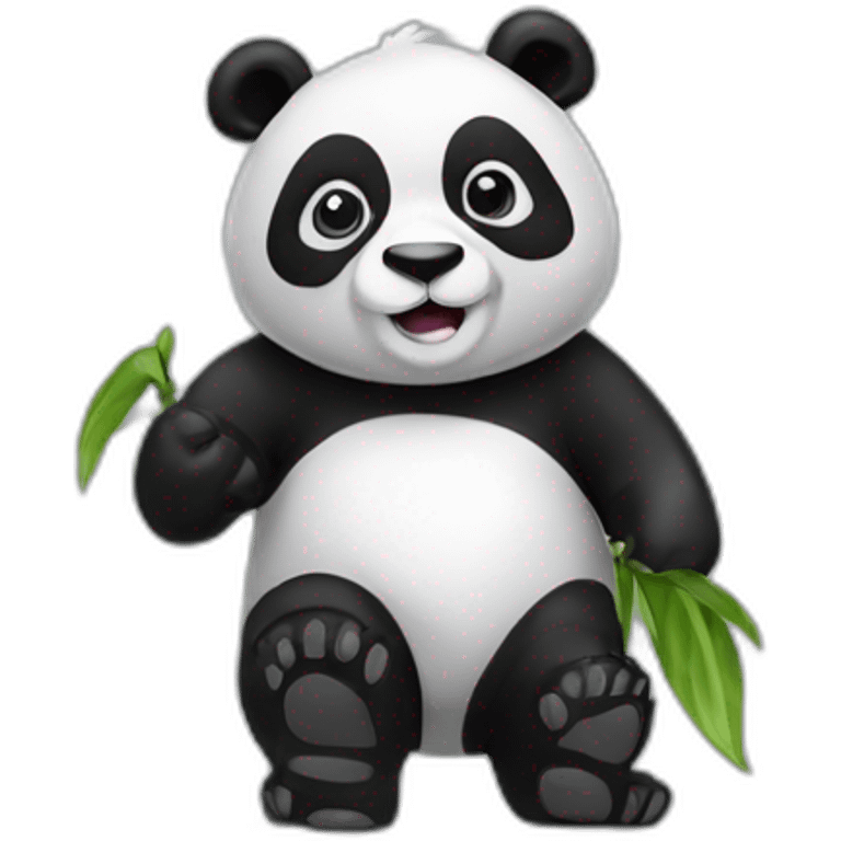 a panda with a pollux tshirt emoji