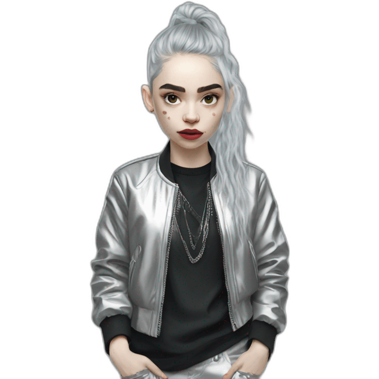 grimes-with-silver-jacket emoji