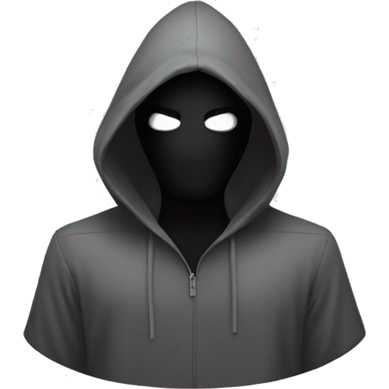 grayscale black mysterious masked hooded man emoji