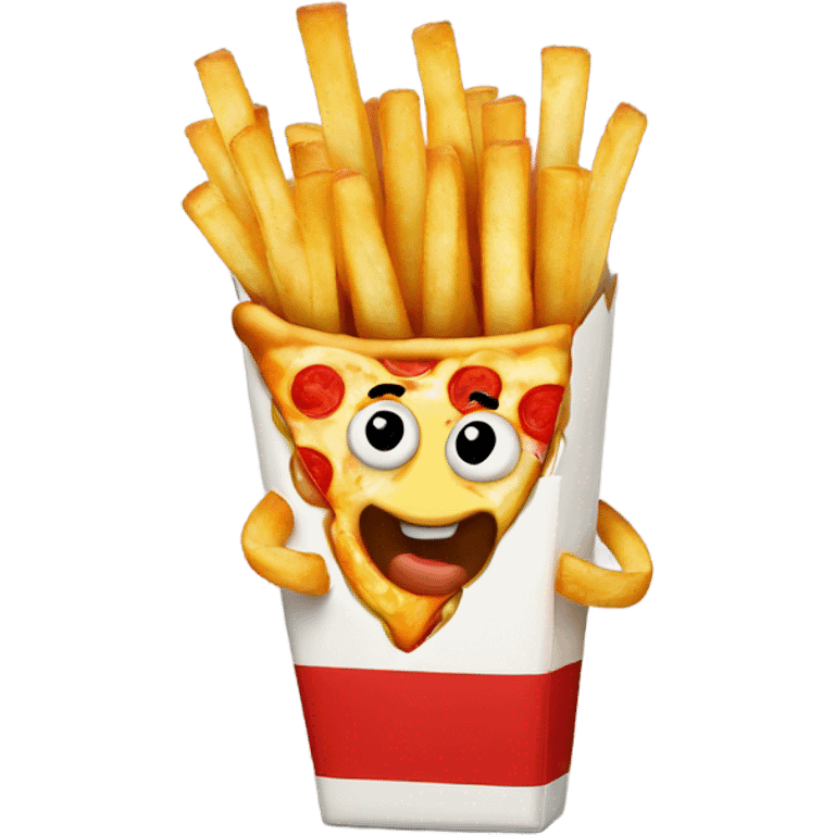 Pizza eating fries emoji