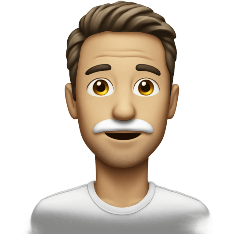 man with sugar on nose emoji