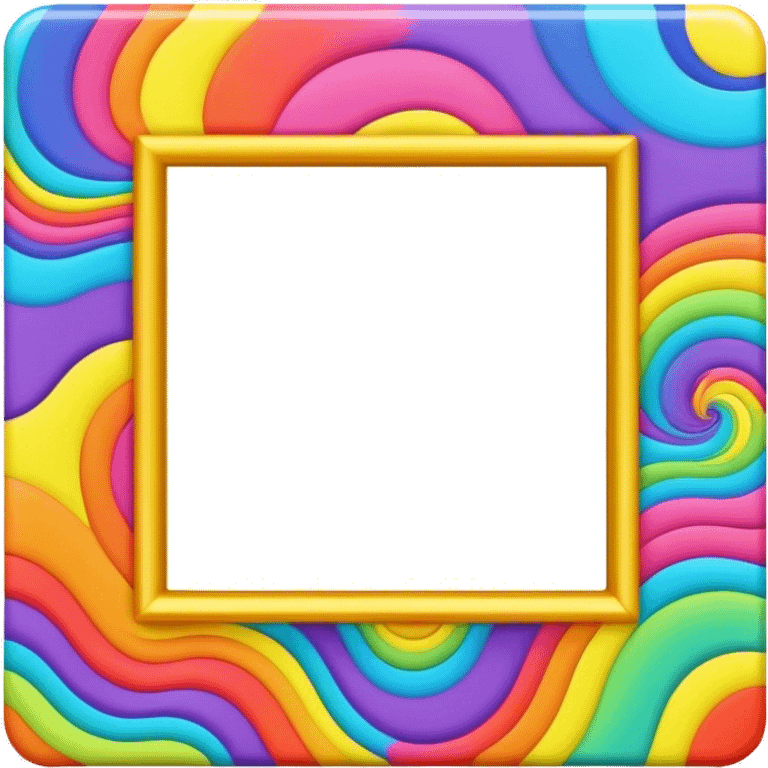 Psychedelic colored photo frame emoji