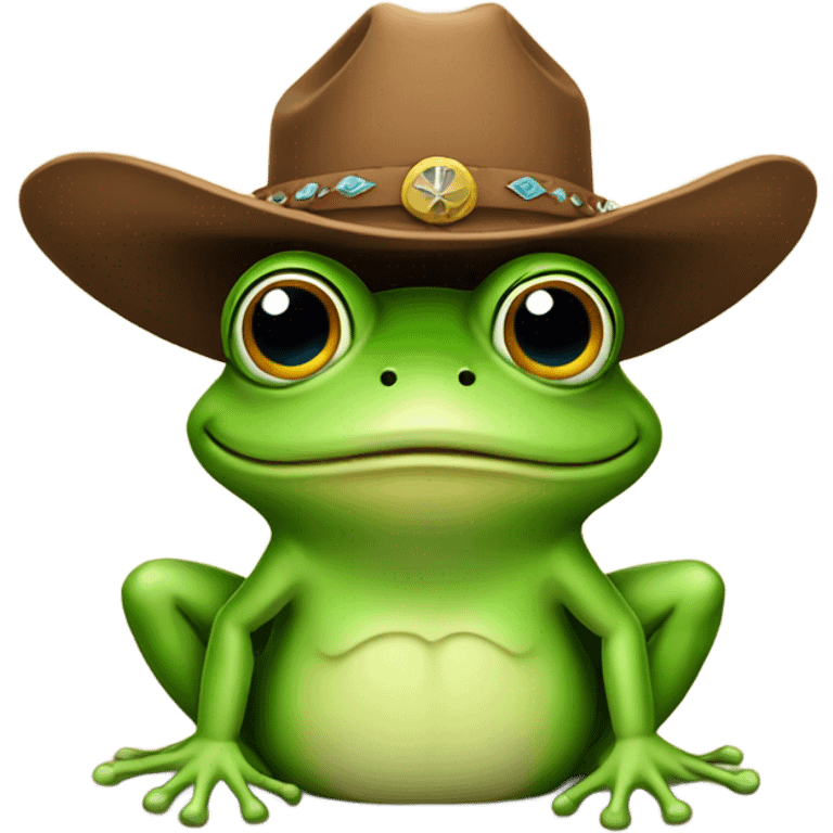 Frog with cowboy hat emoji