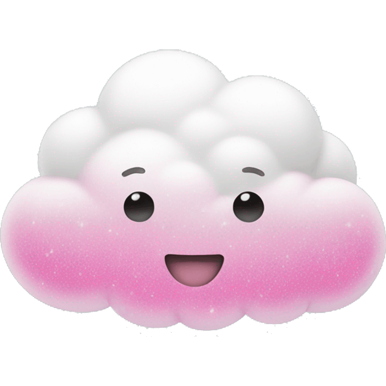 An white cloud with pink sparkles  emoji