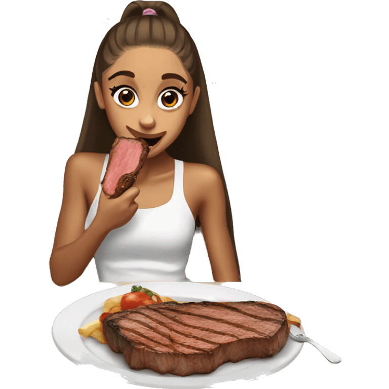 Ariana grande eating steak emoji