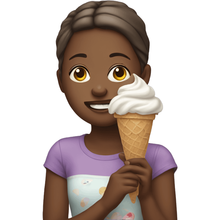 Girl eating ice cream emoji