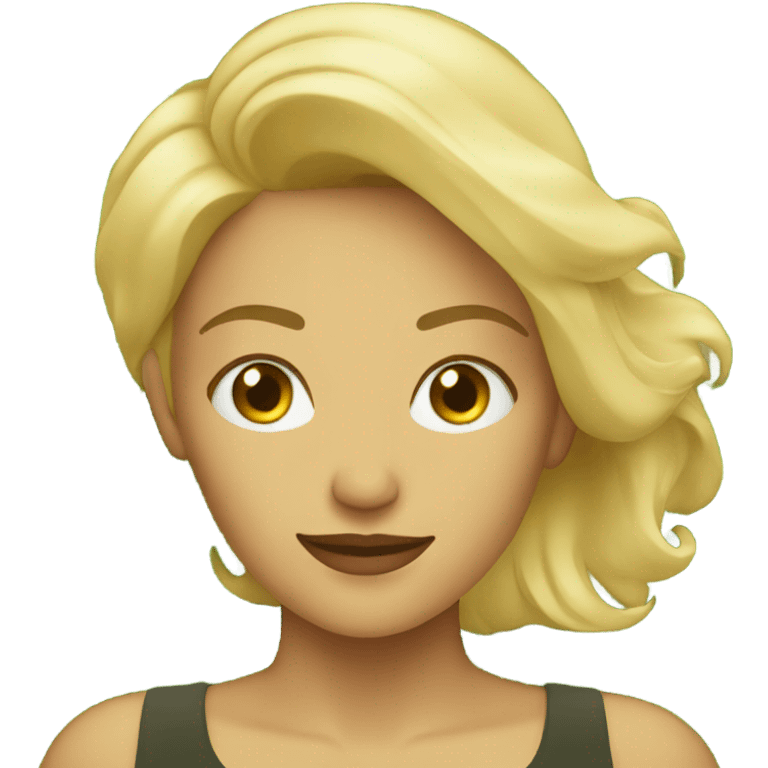 blonde woman laying on grass  emoji