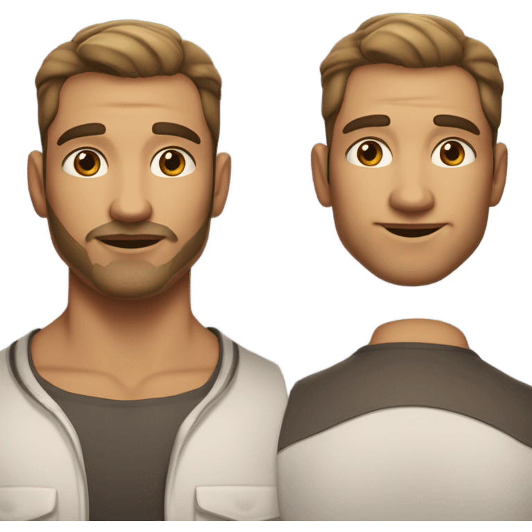 A character with half of the face male and half female emoji