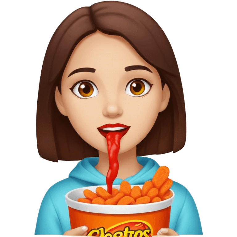 Hot Cheetos girl brunette emoji