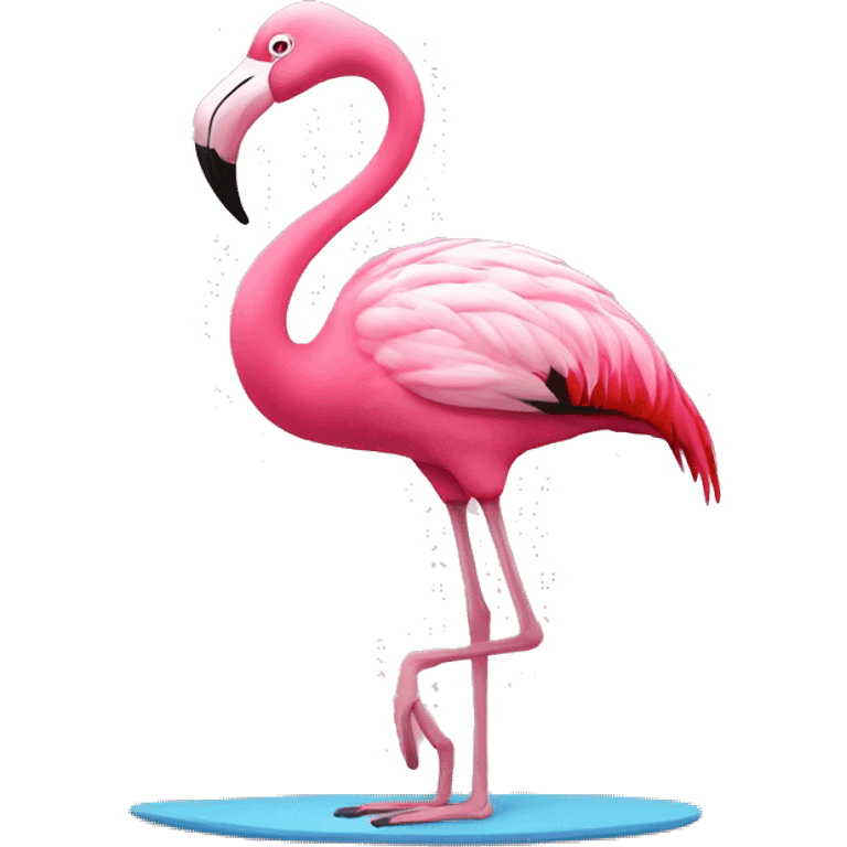 Flamingo doing yoga emoji