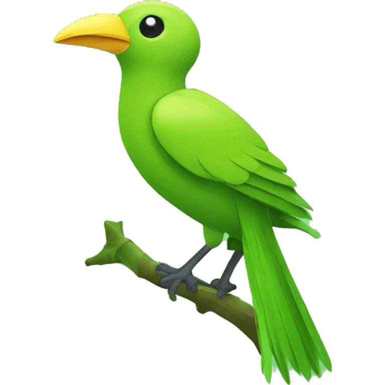 Colorful Green Jungle Grass Tree Bird emoji