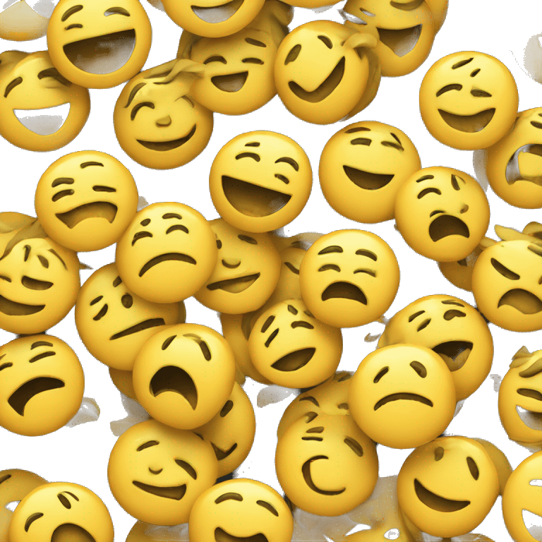 original yellow emoji face with happy and sad smile in one emoji