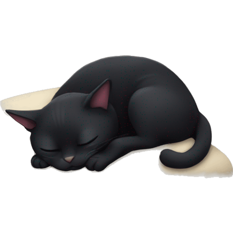 black cat sleep emoji