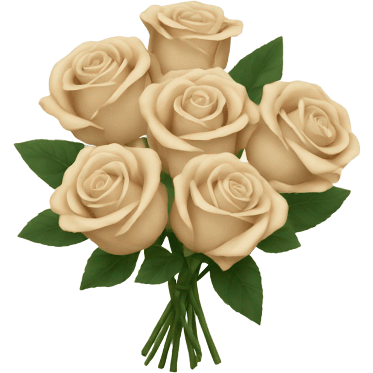 Beige roses bouquet  emoji