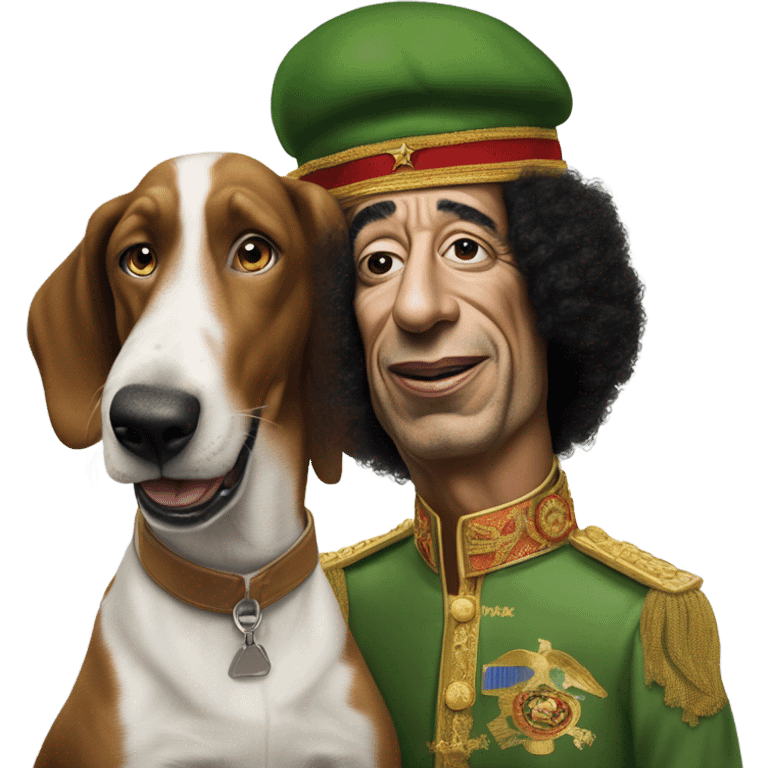 Photo realistic Muammar Gaddafi with Brian Griffin from Family Guy emoji