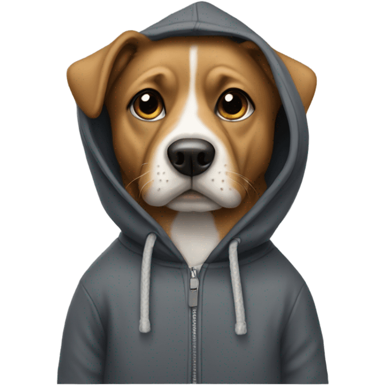 Dog wearing a hoodie emoji