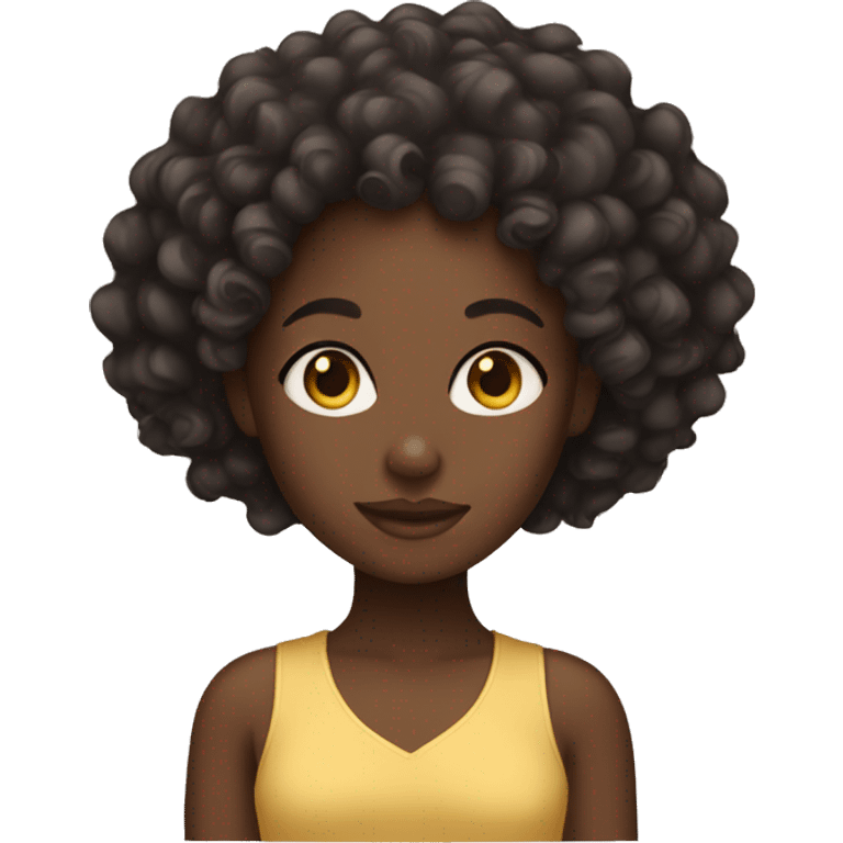 Black girl with curly hair emoji