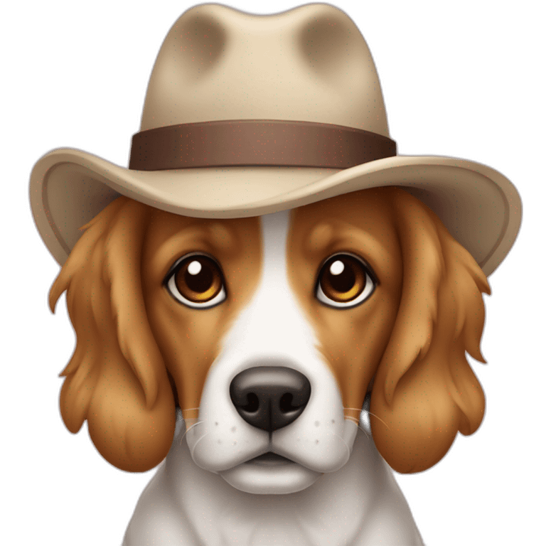 Cachorro com chapeu  de calvoi emoji