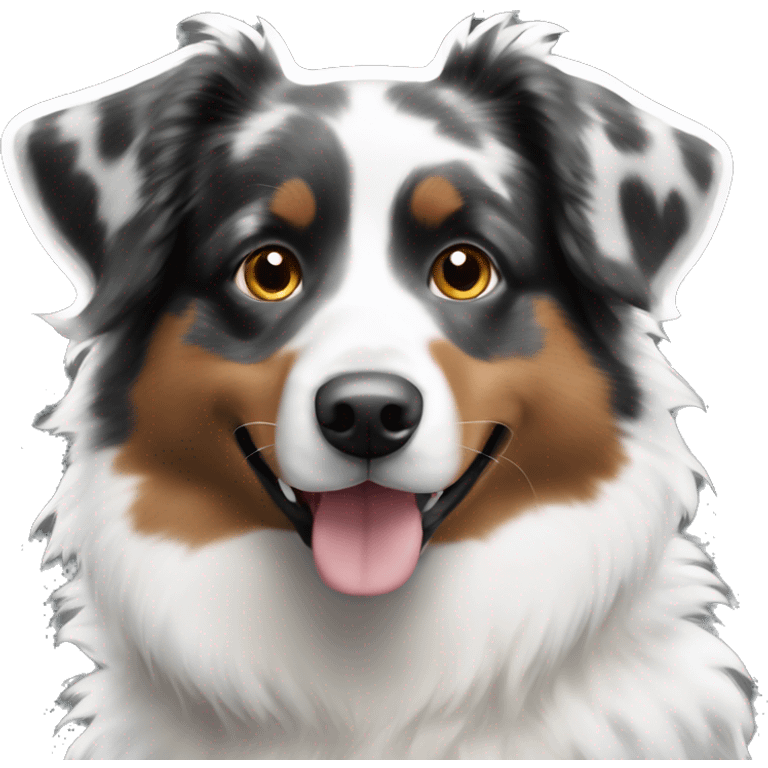 Black and white Australian Shepherd emoji