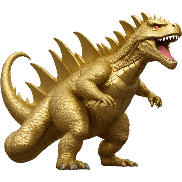 Gold statue f Godzilla emoji