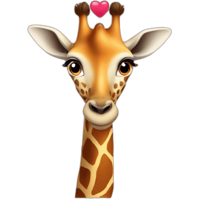 Girafe et coeur emoji