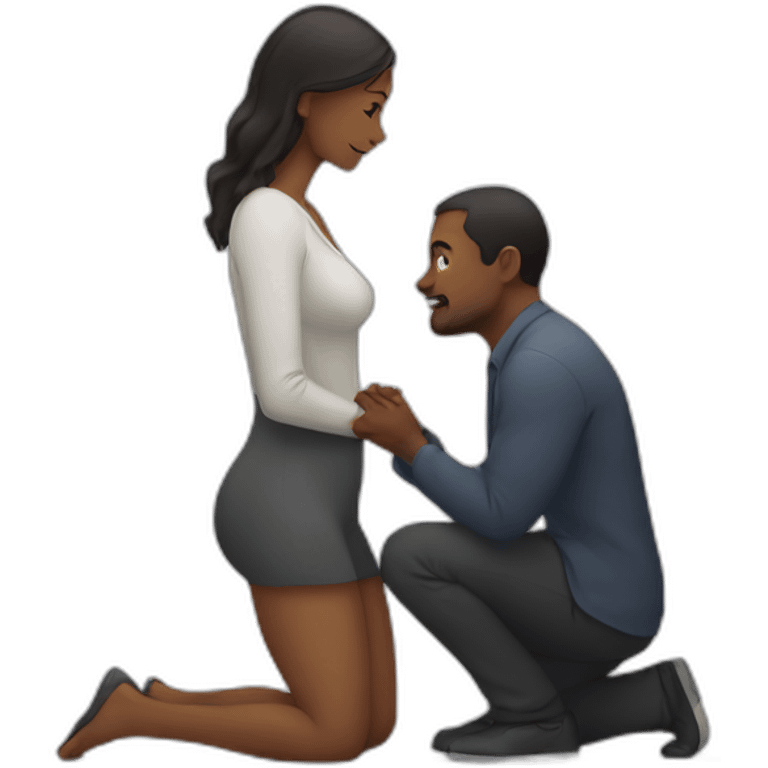 Woman on knees facing man emoji