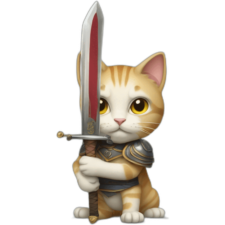 a cat with a sword emoji