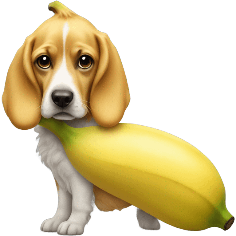 Banana on a dog emoji