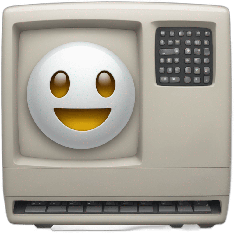 Anthropomorphic computer with arms and legs doing something random emoji