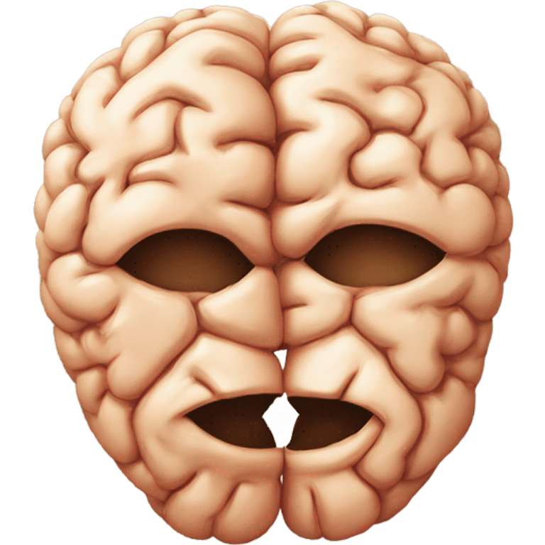 Two brains kissing emoji