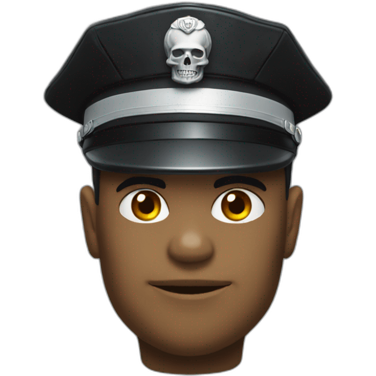 black skull hat policeman emoji