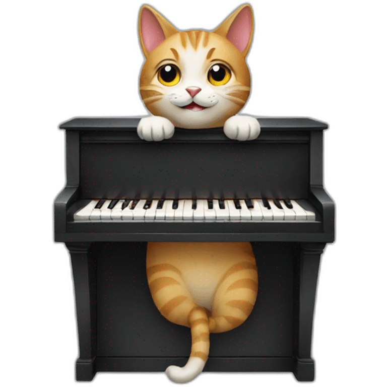 Cat playing piano emoji